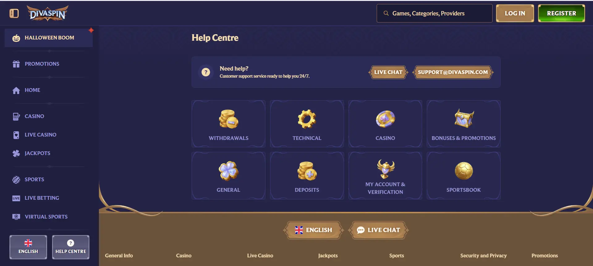 Assistance du casino Divaspin